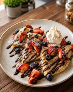 crepes with mixed berries and nutella