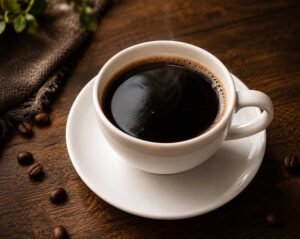 Americano with hot espresso