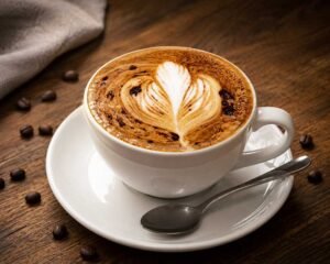 Cappuccino with latte art