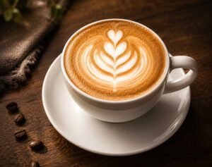 Flat white coffee at Byte and Coffee Lighthouse Point
