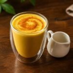 Golden latte with turmeric and ginger.
