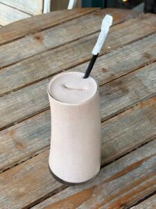 Refreshing strawberry smoothie.